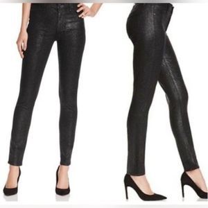 Free People Skinny Ankle Jeans | Black All Over Sparkle Glitter Stunning Sz 31